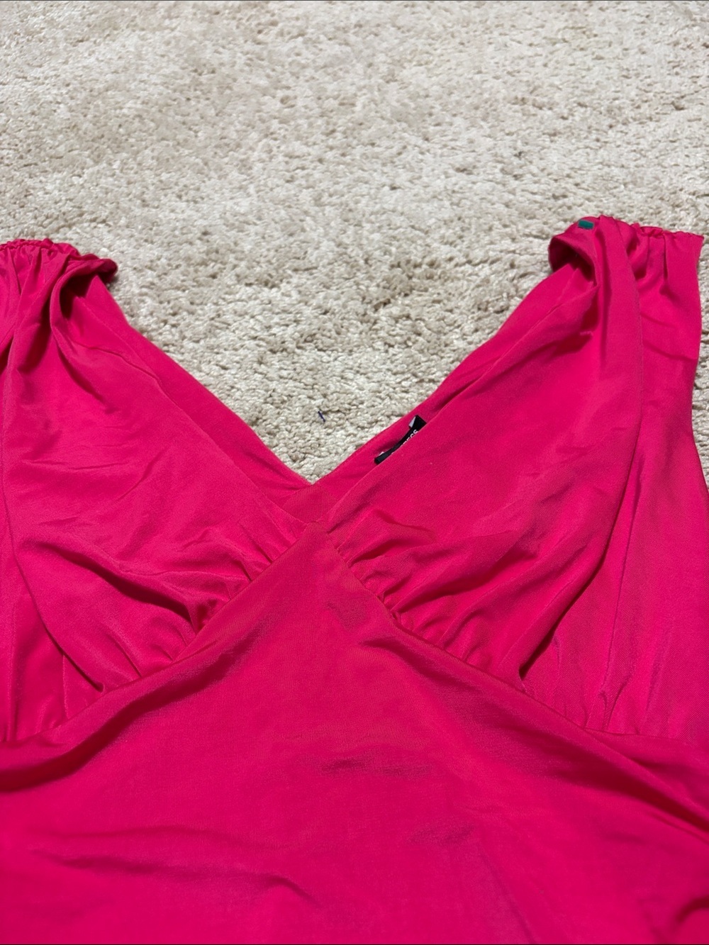 Express Body Contour Compression Empire V-Neck Bodysuit Pink Medium Thong NWT - Picture 3 of 7